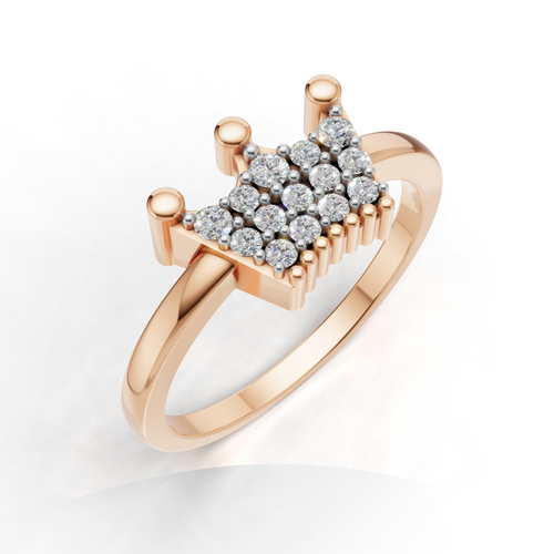Queens Ring - 18Kt Rose Gold vermeil