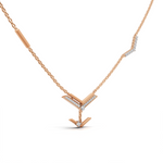 Load image into Gallery viewer, &quot;Arrow of Light&quot; Diamond Necklace-18Kt Rose Gold vermeil
