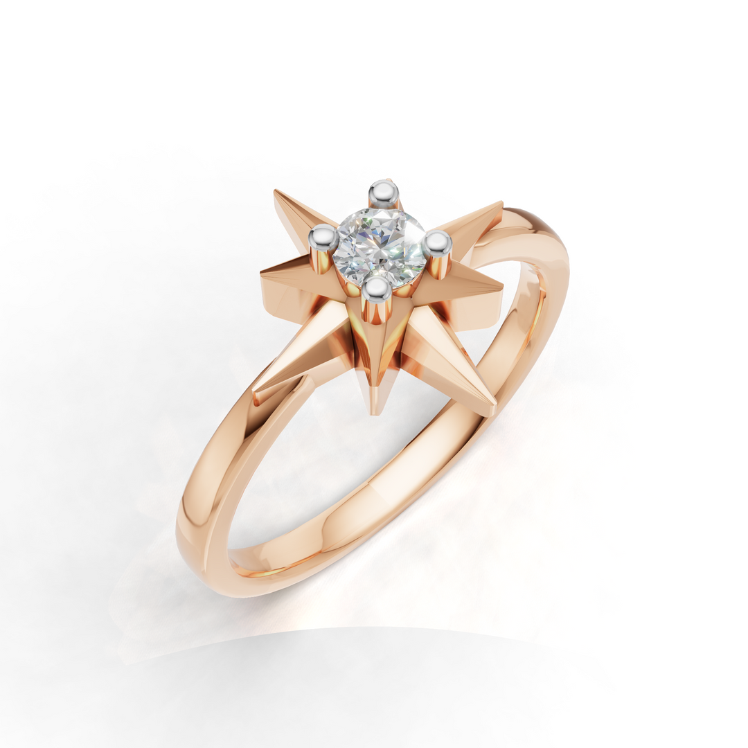 Sun Star Ring - 18Kt Rose Gold vermeil