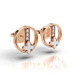 Load image into Gallery viewer, &quot;Lucky Petal&quot; Diamond Earrings - 18Kt Rose Gold vermeil
