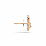Load image into Gallery viewer, Heart Petal Clover Diamond Earring - 18Kt Rose Gold vermeil
