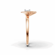 Radial Diamond Solitaire Ring - 18Kt Rose Gold vermeil