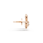 Load image into Gallery viewer, Heart Petal Clover Diamond Earring - 18Kt Rose Gold vermeil
