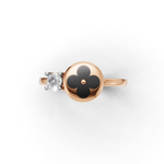 Load image into Gallery viewer, Clover Charm Diamond Ring - 18Kt Rose Gold vermeil
