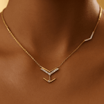 Load image into Gallery viewer, &quot;Arrow of Light&quot; Diamond Necklace-18Kt Gold vermeil
