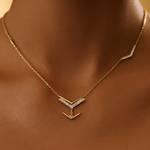 Load image into Gallery viewer, &quot;Arrow of Light&quot; Diamond Necklace-18Kt Gold vermeil
