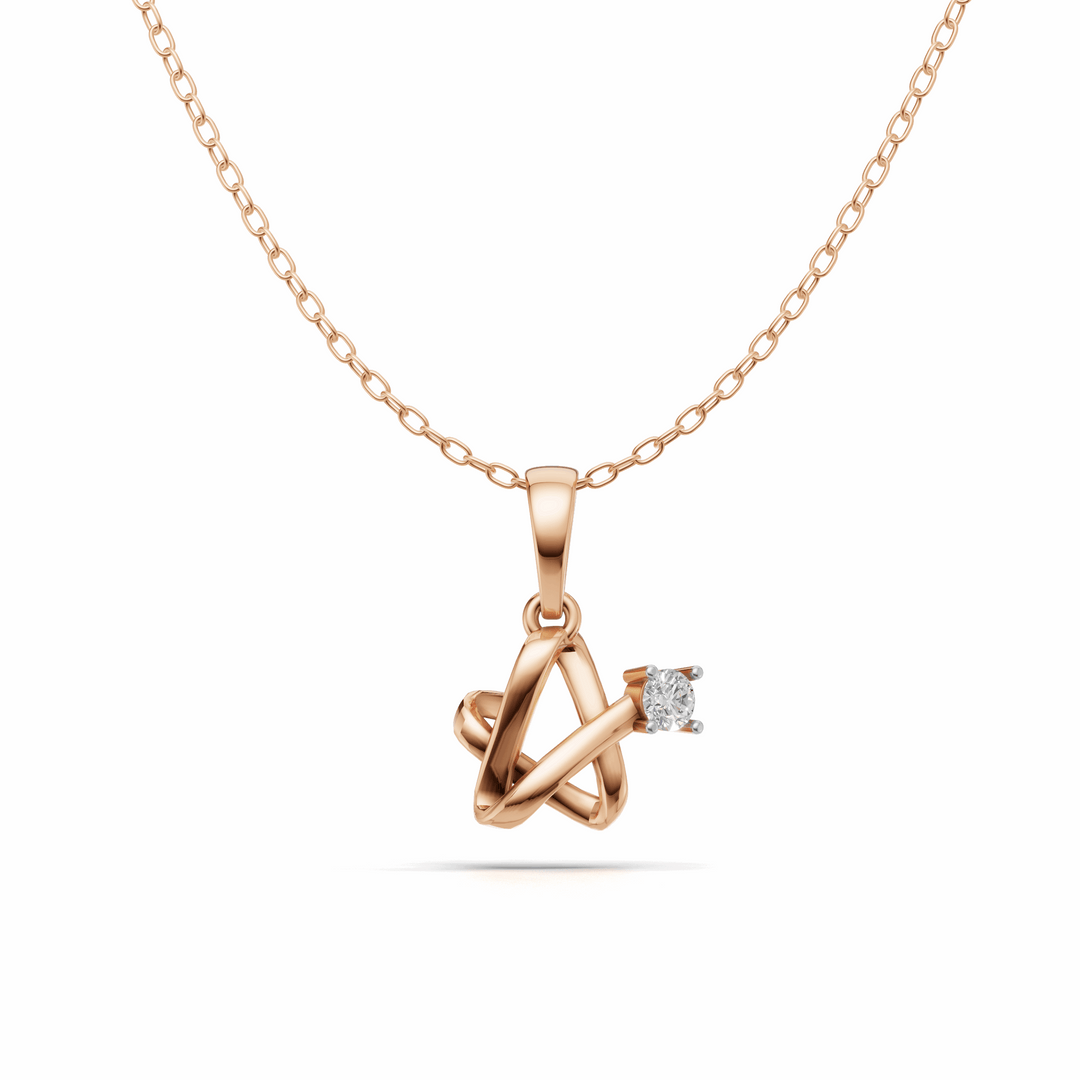 Super Star Pendant(without chain) - 18Kt Rose Gold vermeil