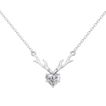 Load image into Gallery viewer, reindeer Heart pendant-with chain
