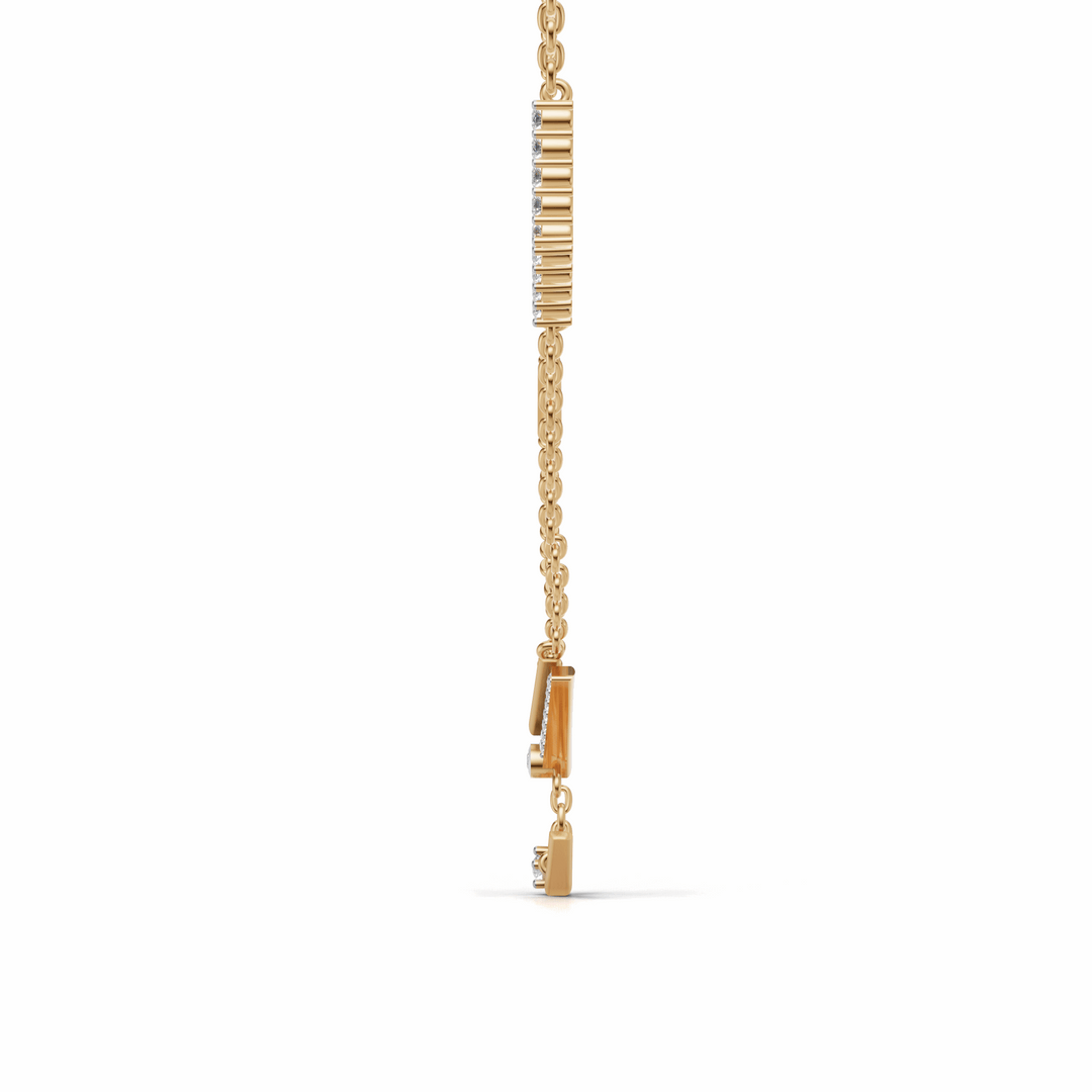 "Arrow of Light" Diamond Necklace-18Kt Gold vermeil