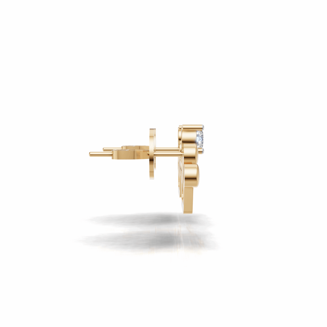 Princess Crown Earring - 18Kt Gold vermeil