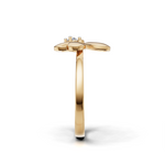 Load image into Gallery viewer, Heart Petal Clover Diamond Ring - 18Kt Gold vermeil
