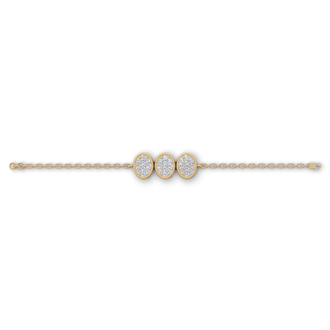 Trio Cluster Bracelet - 18Kt Gold vermeil