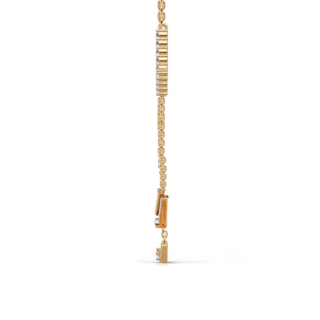 "Arrow of Light" Diamond Necklace-18Kt Gold vermeil