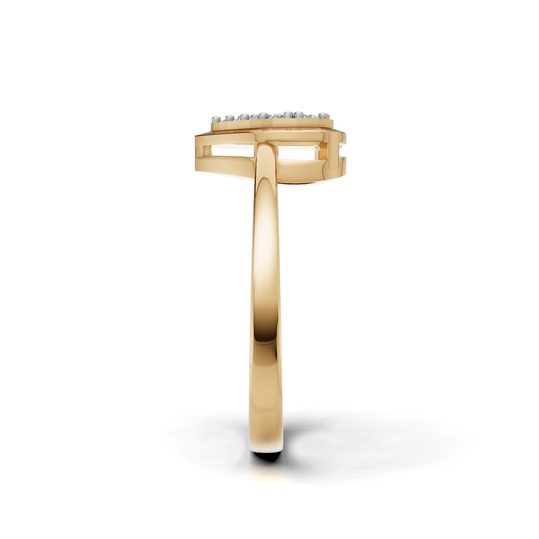 Diamond Flooded Heart Ring - 18Kt Gold vermeil