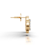 Load image into Gallery viewer, Clover Diamond Stud Earrings-18Kt Gold vermeil
