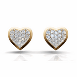 Load image into Gallery viewer, Diamond Flooded Heart Earring - 18Kt Gold vermeil
