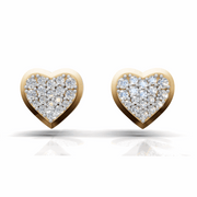 Diamond Flooded Heart Earring - 18Kt Gold vermeil