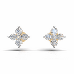 Load image into Gallery viewer, Flower Diamond Cluster Earring - 18Kt Gold vermeil
