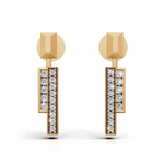 Load image into Gallery viewer, The &quot;Bar &amp; Stud&quot; Earrings-18Kt Gold vermeil
