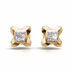 Load image into Gallery viewer, Criss-Cross Shank Diamond Earring - 18Kt Gold vermeil
