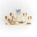 Load image into Gallery viewer, Crown Solitaire Ring - 18kt Gold vermeil
