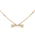 Load image into Gallery viewer, Diamond Bow Pendant Necklace-18Kt Gold vermeil
