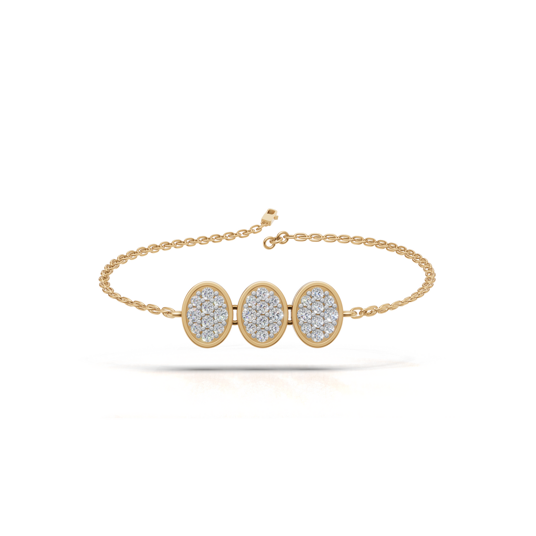 Trio Cluster Bracelet - 18Kt Gold vermeil