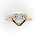 Load image into Gallery viewer, Diamond Flooded Heart Ring - 18Kt Gold vermeil

