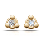 Load image into Gallery viewer, Floating Diamond Solitaire Earring - 18Kt Gold vermeil
