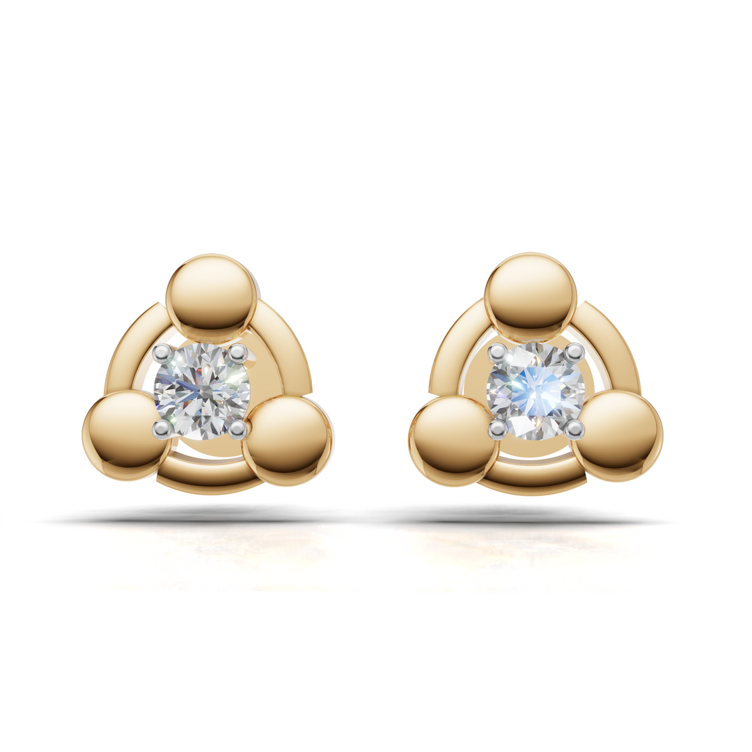 Floating Diamond Solitaire Earring - 18Kt Gold vermeil