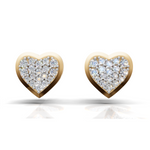 Load image into Gallery viewer, Diamond Flooded Heart Earring - 18Kt Gold vermeil
