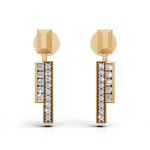 Load image into Gallery viewer, The &quot;Bar &amp; Stud&quot; Earrings-18Kt Gold vermeil

