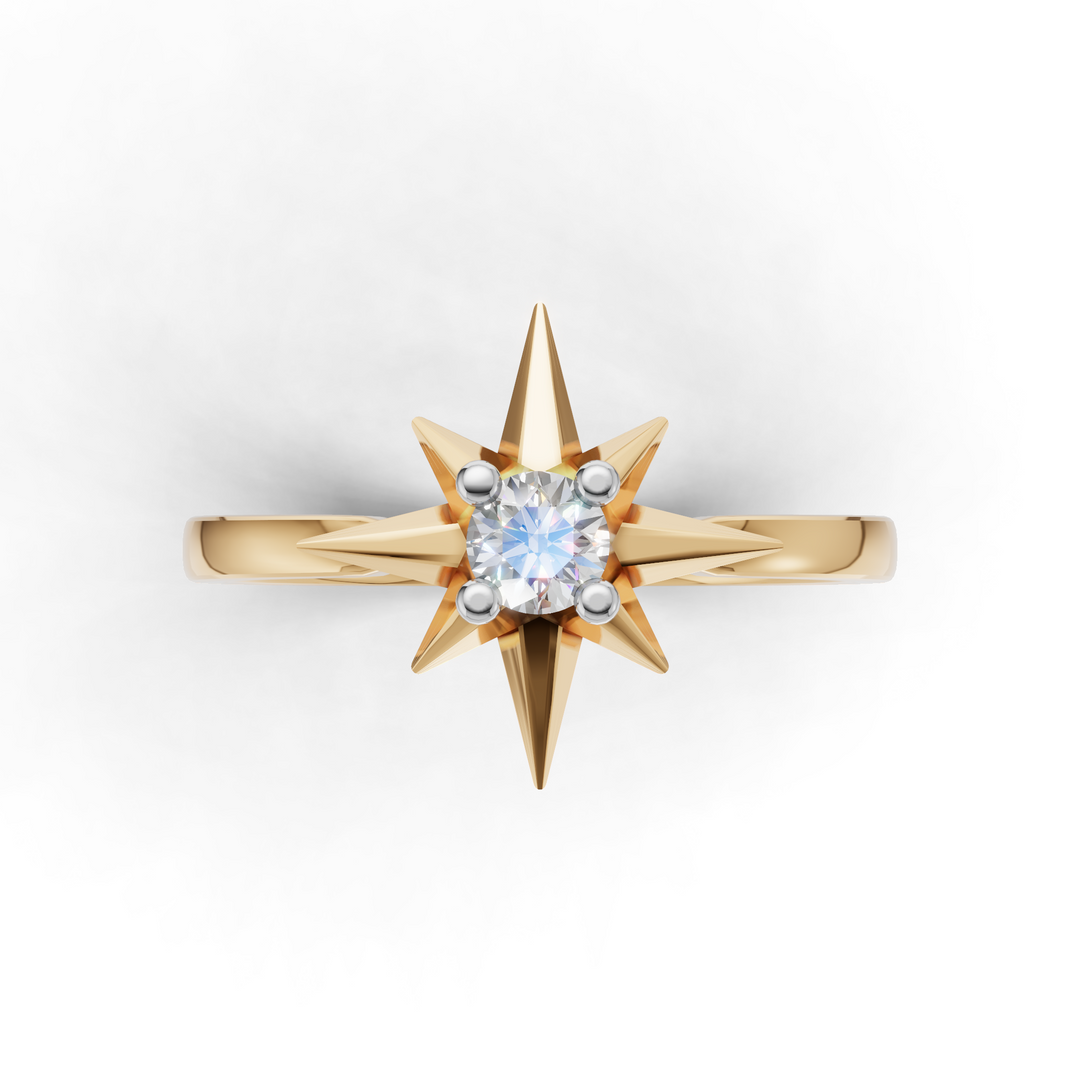 Sun Star Ring - 18Kt Gold vermeil