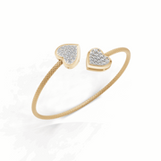 Twin Hearts Bracelet - 18Kt Gold vermeil