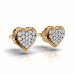 Load image into Gallery viewer, Diamond Flooded Heart Earring - 18Kt Gold vermeil
