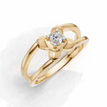 Load image into Gallery viewer, Criss-Cross Shank Diamond Solitaire Ring - 18Kt Gold vermeil
