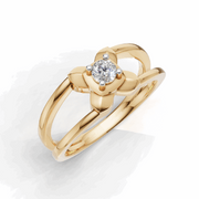 Criss-Cross Shank Diamond Solitaire Ring - 18Kt Gold vermeil