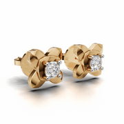 Criss-Cross Shank Diamond Earring - 18Kt Gold vermeil
