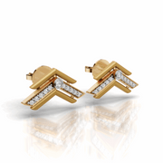 Arrowhead Diamond Studs Earring- 18Kt Gold vermeil