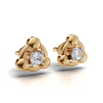 Load image into Gallery viewer, Floating Diamond Solitaire Earring - 18Kt Gold vermeil
