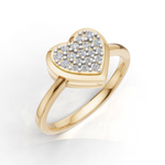 Load image into Gallery viewer, Diamond Flooded Heart Ring - 18Kt Gold vermeil
