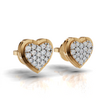 Load image into Gallery viewer, Diamond Flooded Heart Earring - 18Kt Gold vermeil
