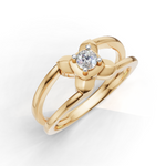 Load image into Gallery viewer, Criss-Cross Shank Diamond Solitaire Ring - 18Kt Gold vermeil
