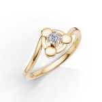 Load image into Gallery viewer, Floating Diamond Solitaire Ring - 18Kt Gold vermeil
