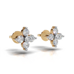 Load image into Gallery viewer, Flower Diamond Cluster Earring - 18Kt Gold vermeil
