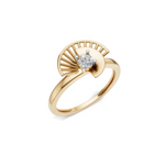 Load image into Gallery viewer, Radial Diamond Solitaire Ring - 18Kt Gold vermeil
