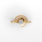 Load image into Gallery viewer, Radial Diamond Solitaire Ring - 18Kt Gold vermeil
