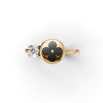 Load image into Gallery viewer, Clover Charm Diamond Ring - 18Kt Gold vermeil
