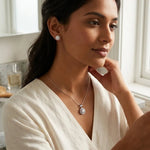 Load image into Gallery viewer, The Soleste Double Halo Pendant Set