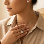 Load image into Gallery viewer, The Soleste Double Halo Pendant Set